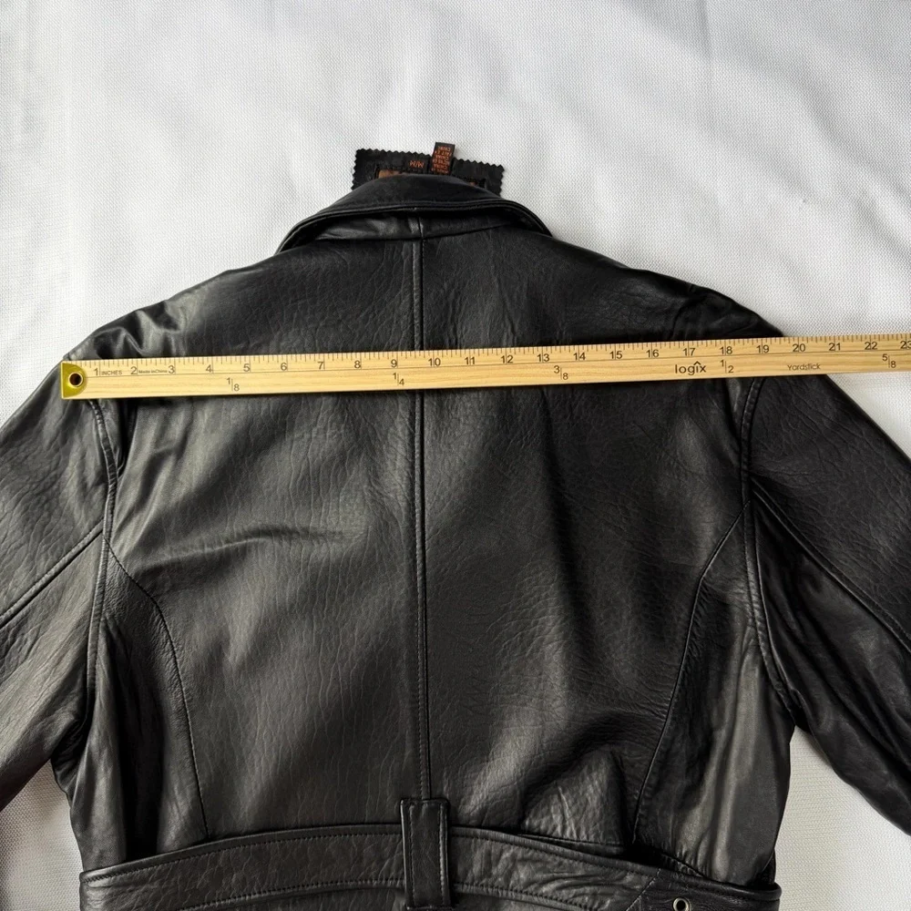 Cayenne Leather Buttery soft vintage leather moto jacket with belt size M
